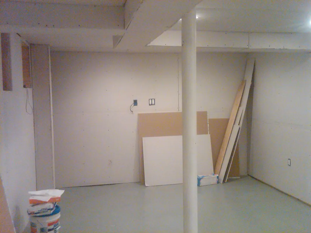 Unfinished basement before renovation